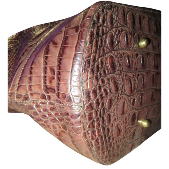 Brahmin Truffle Melbourne Collection Medium Asher Croc Leather Tote C80151TF - Picture 7 of 14